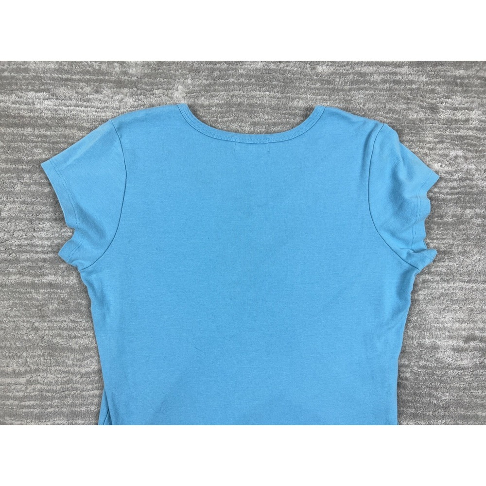 Guy Harvey T-Shirt Womens XL Blue Tropical Fish Graphic Lettuce Hem Scoop Neck - Picture 7 of 10